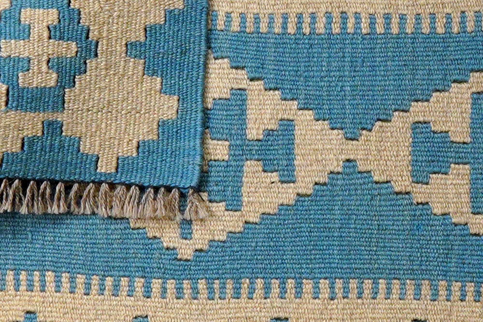 Kilim Gashgai Teppich Blau 4