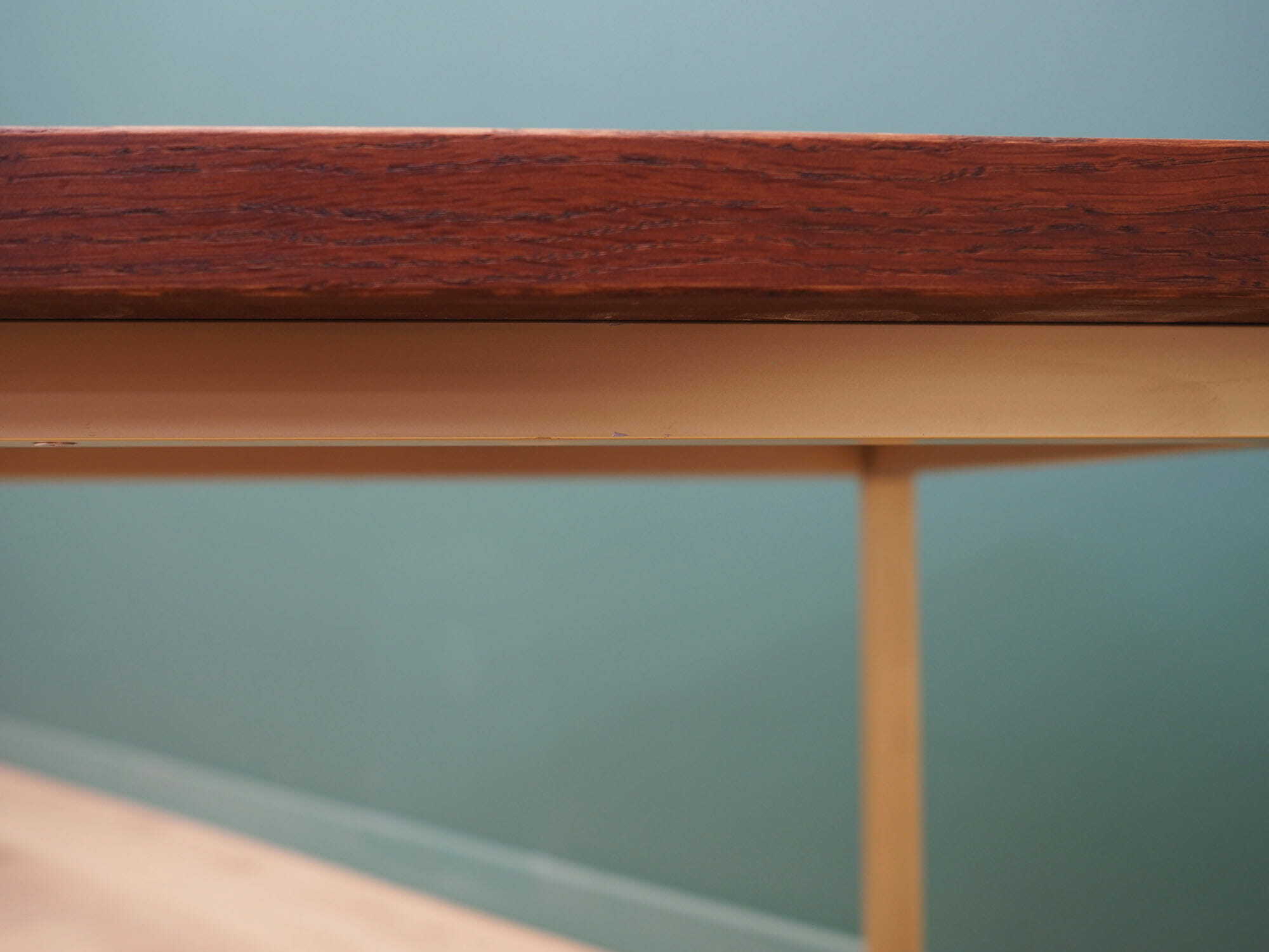 Vintage Coffee Table Wood Metal Brown 1970s 5