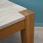 Vintage side table oak wood stone brown 1970s 8
