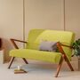 Retrostar 2er Sofa New Life Nussbaum Beizung Pistaziengrün 0