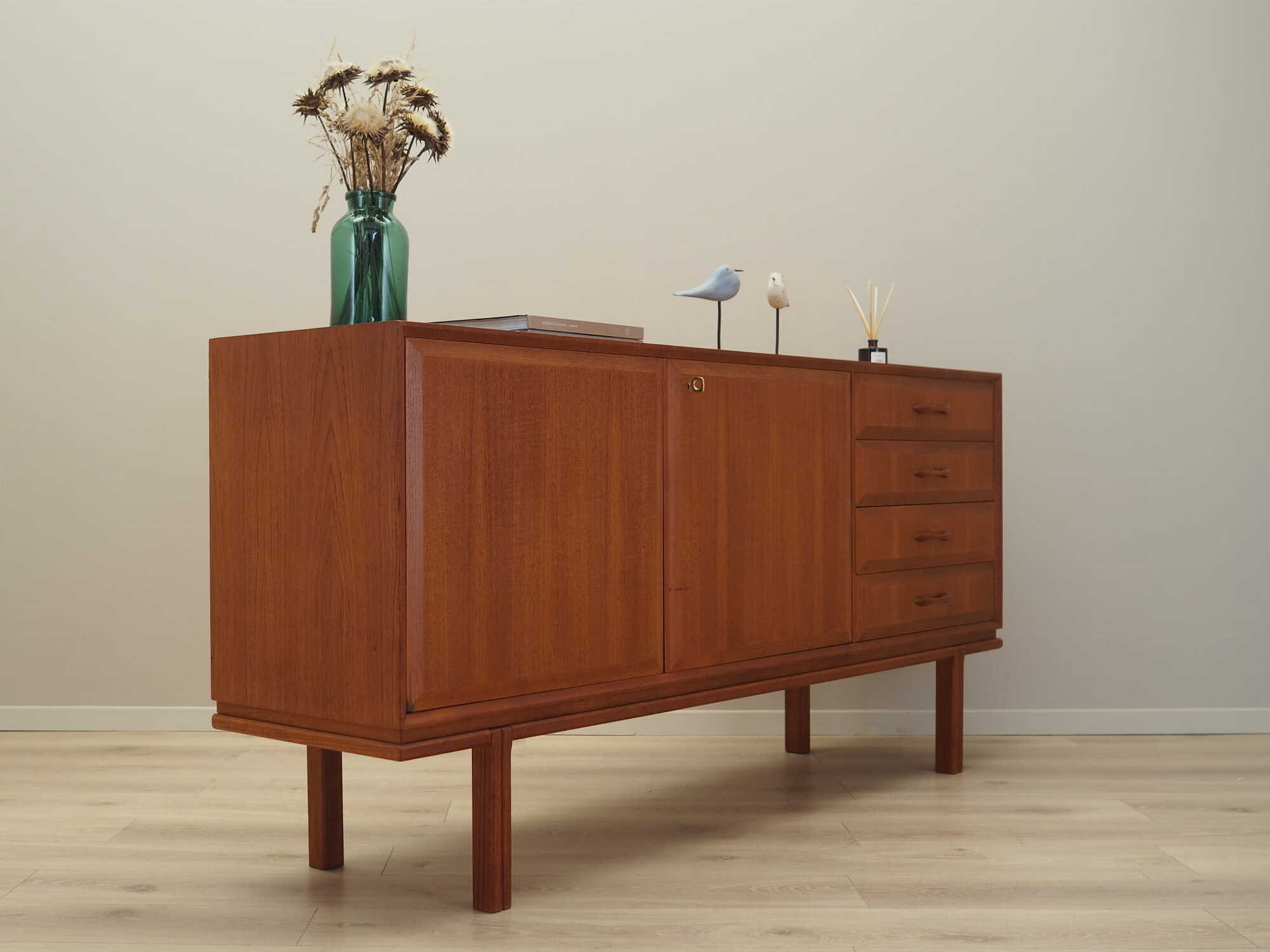 Vintage Sideboard Teakholz Braun 1960er Jahre 5
