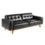Chester Sofa 3-Sitzer Leder Schwarz 0