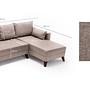 Bella Sofa Récamiere Rechts mit Hocker Creme 7