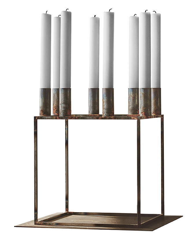 Kubus 8 Raw Limited Edition Kerzenhalter Braun 0