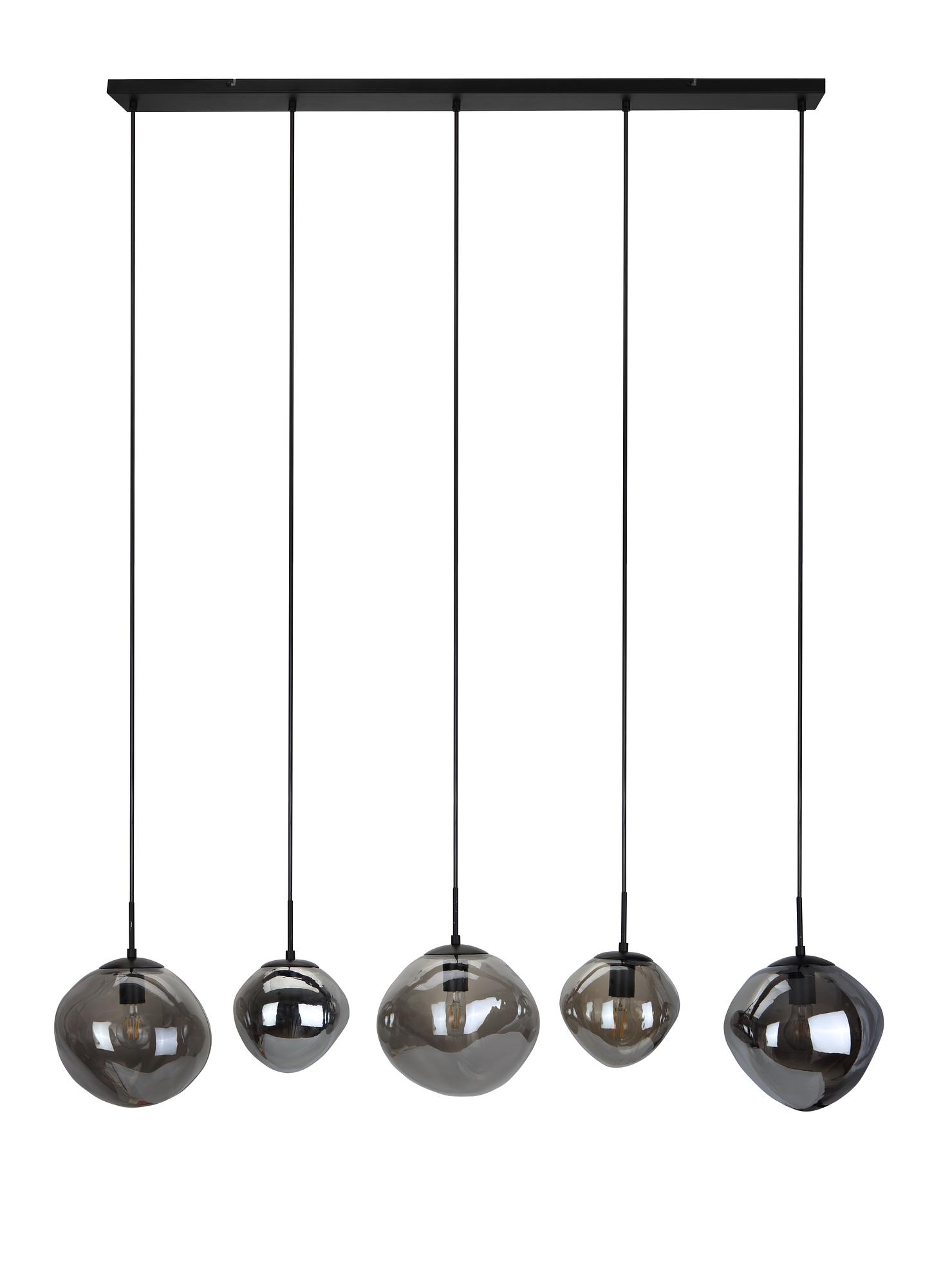 Lampada a sospensione vetro fumé grigio 1