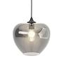 ARA 1-light pendant lamp smoked glass iron grey 0