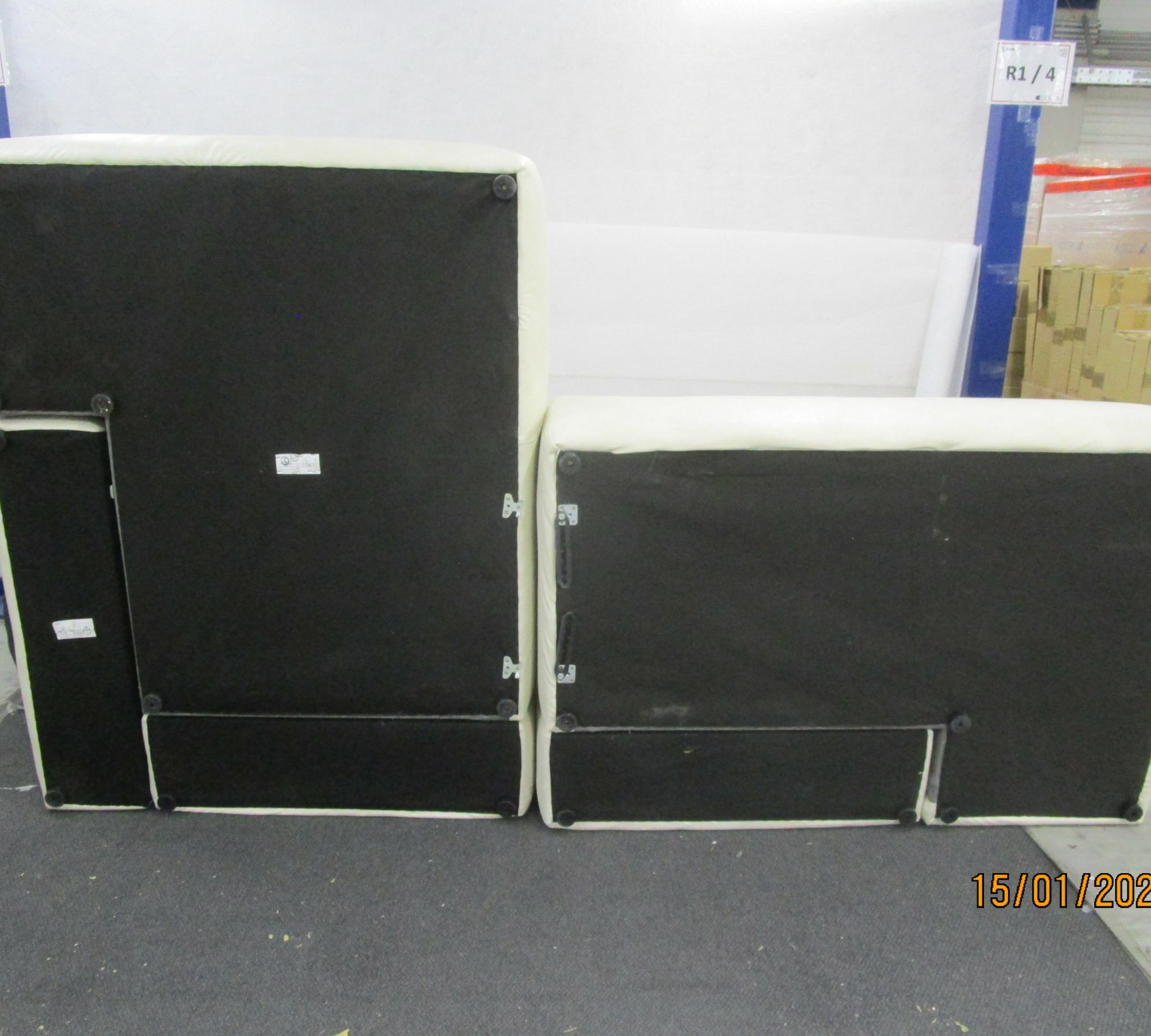 Pyllow Sofa Ecksofa Récamiere Links Kunstleder Cremeweiß 9