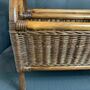 Vintage Zeitungsständer Rattan Braun 3