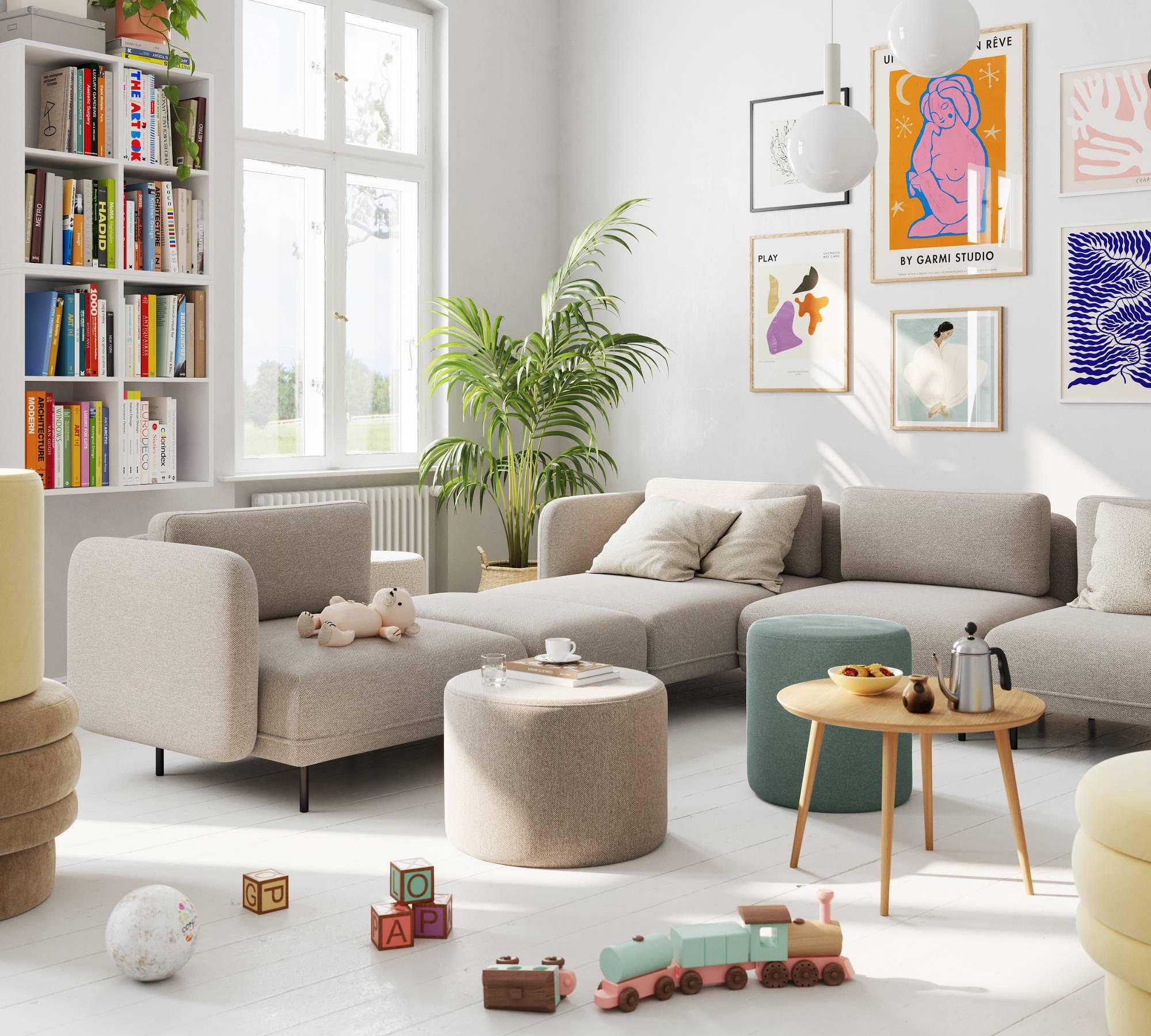 Ellis modulo angolare bracciolo rimovibile Planet Grey Green 5