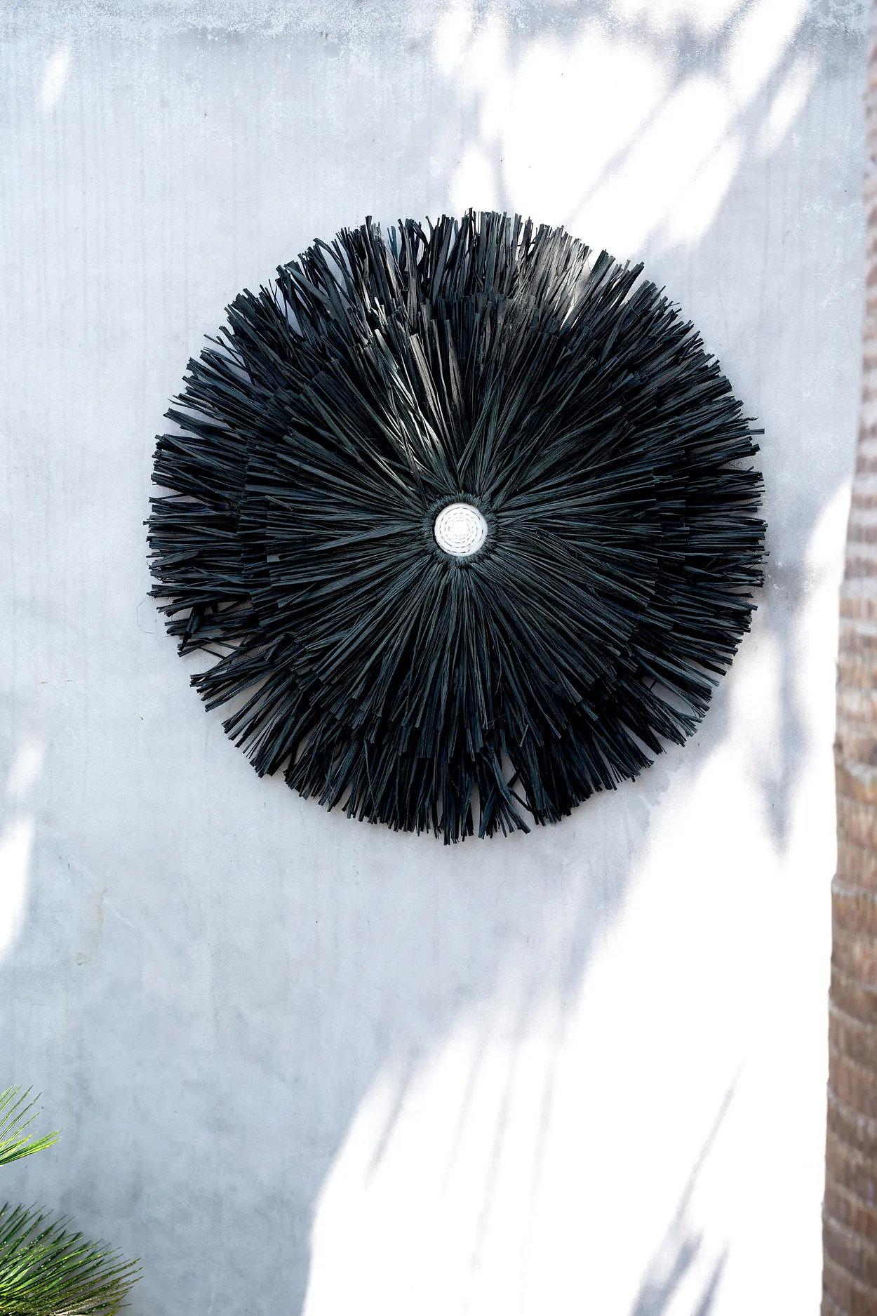 Juju Wanddeko Raffia Schwarz 3
