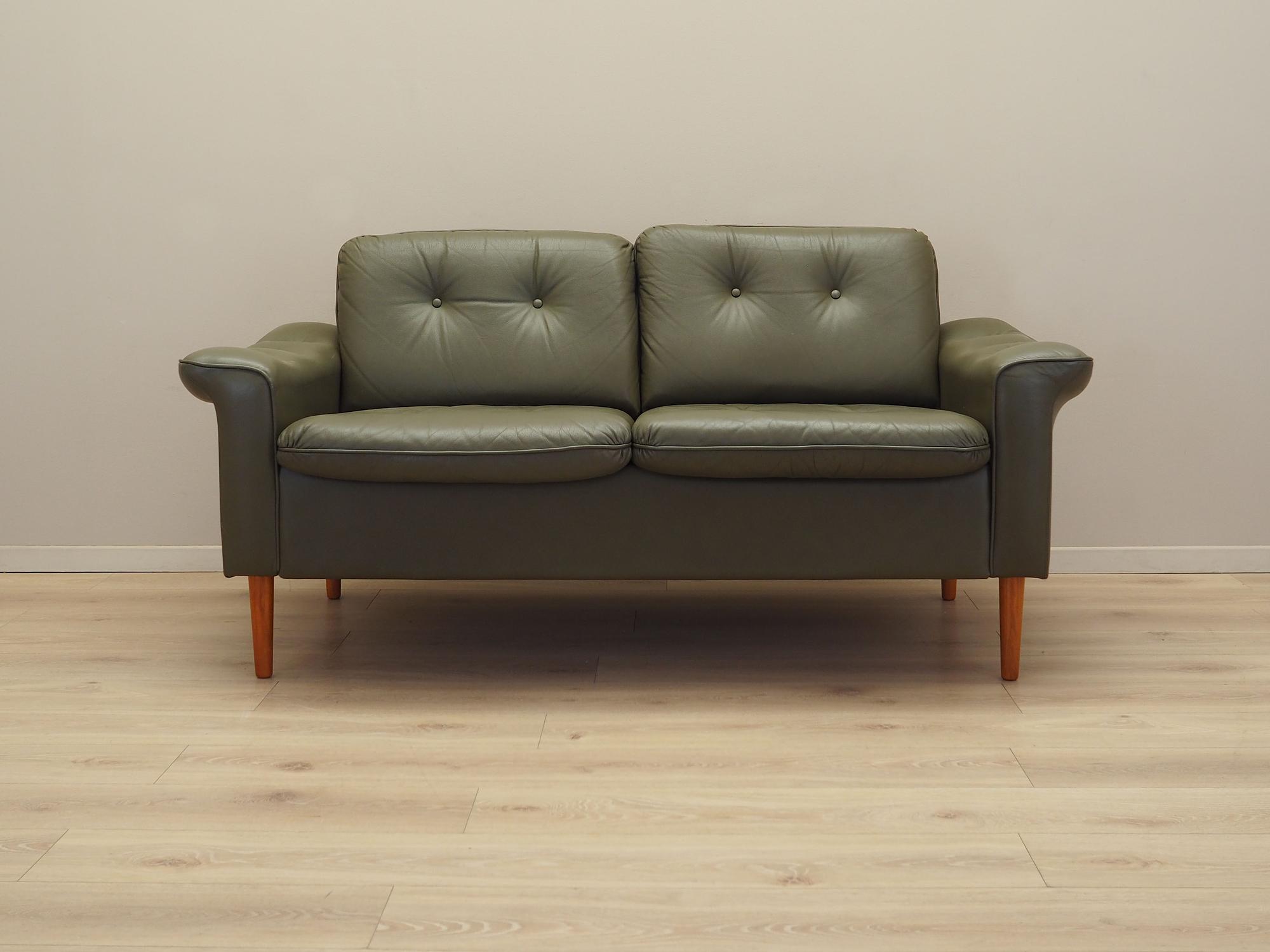 Sofa Leder Grün 1970er Jahre 2