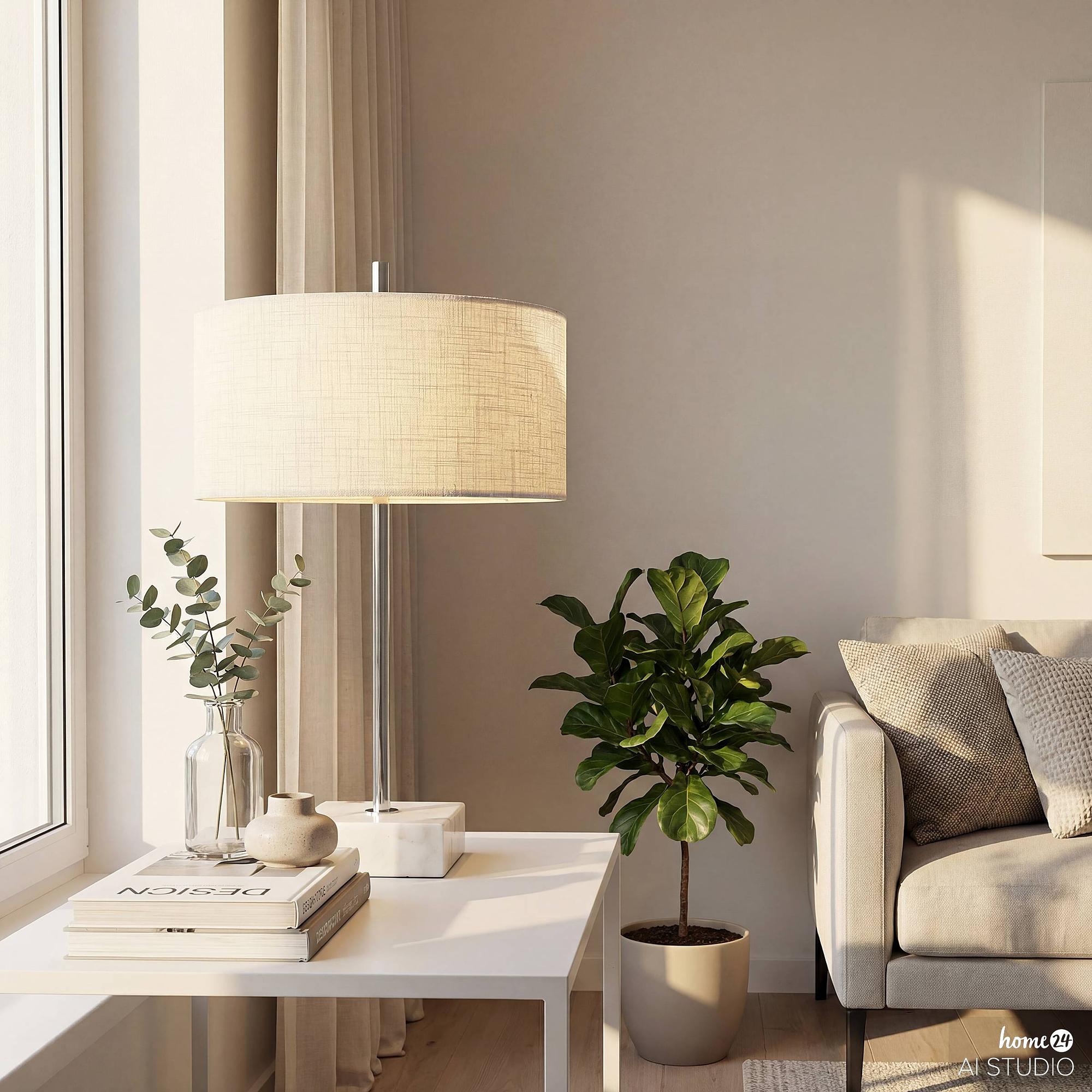 Table lamp Tivio 1-light linen marble 2