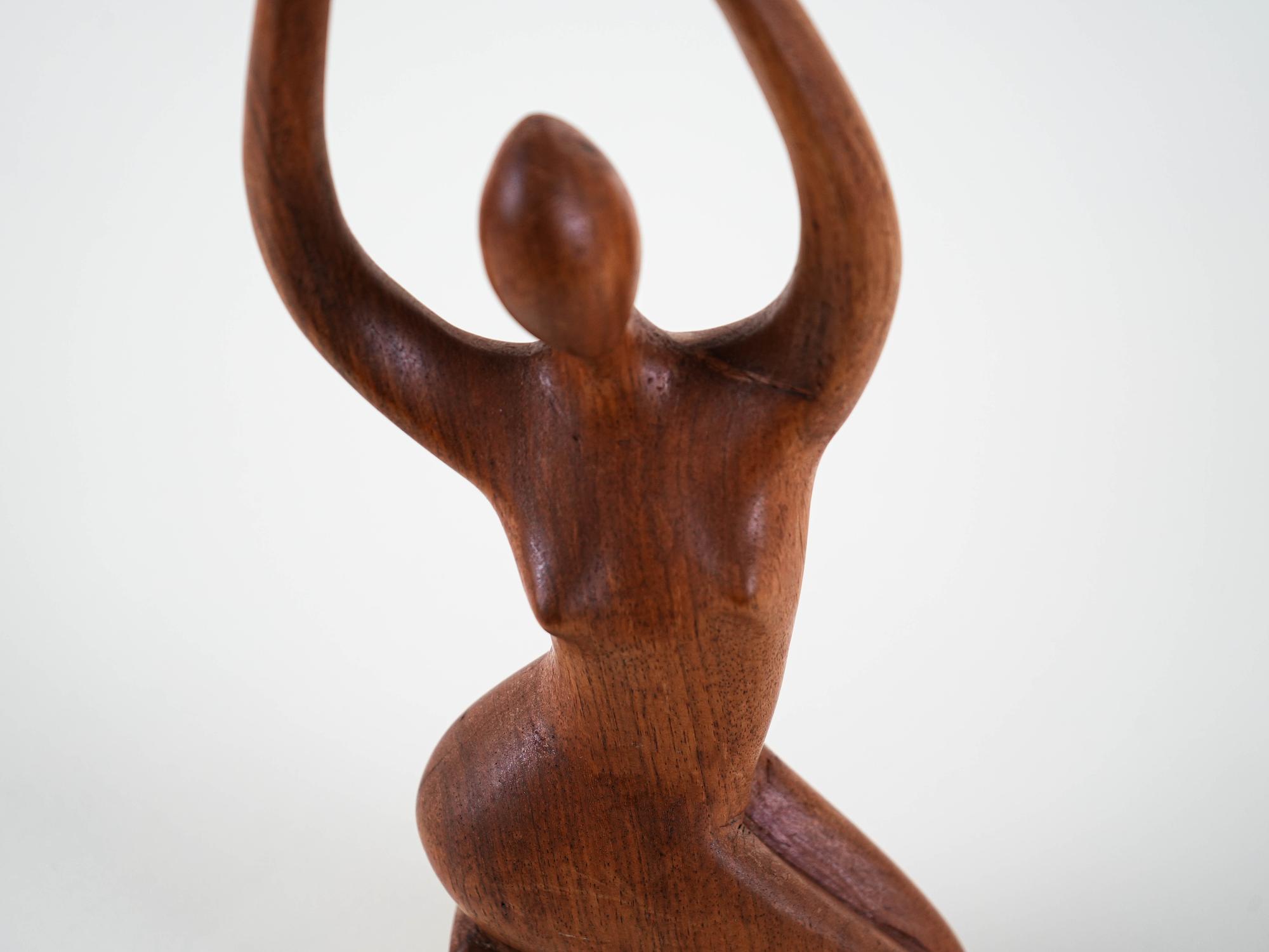 Sculpture Woman Teak 1970s 5