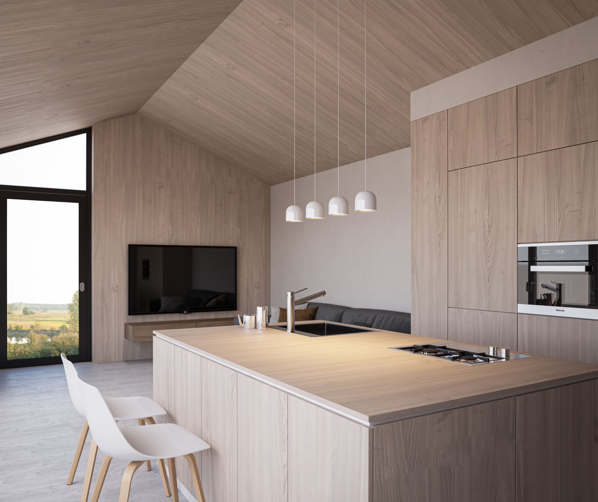 Gaia Pendelleuchte 5-Flammig Weiß 2