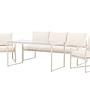 4x Catania Loungeset Stahl Glas Creme 1