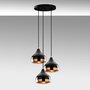 Pendant lamp 3 elements Metal Black Copper 5