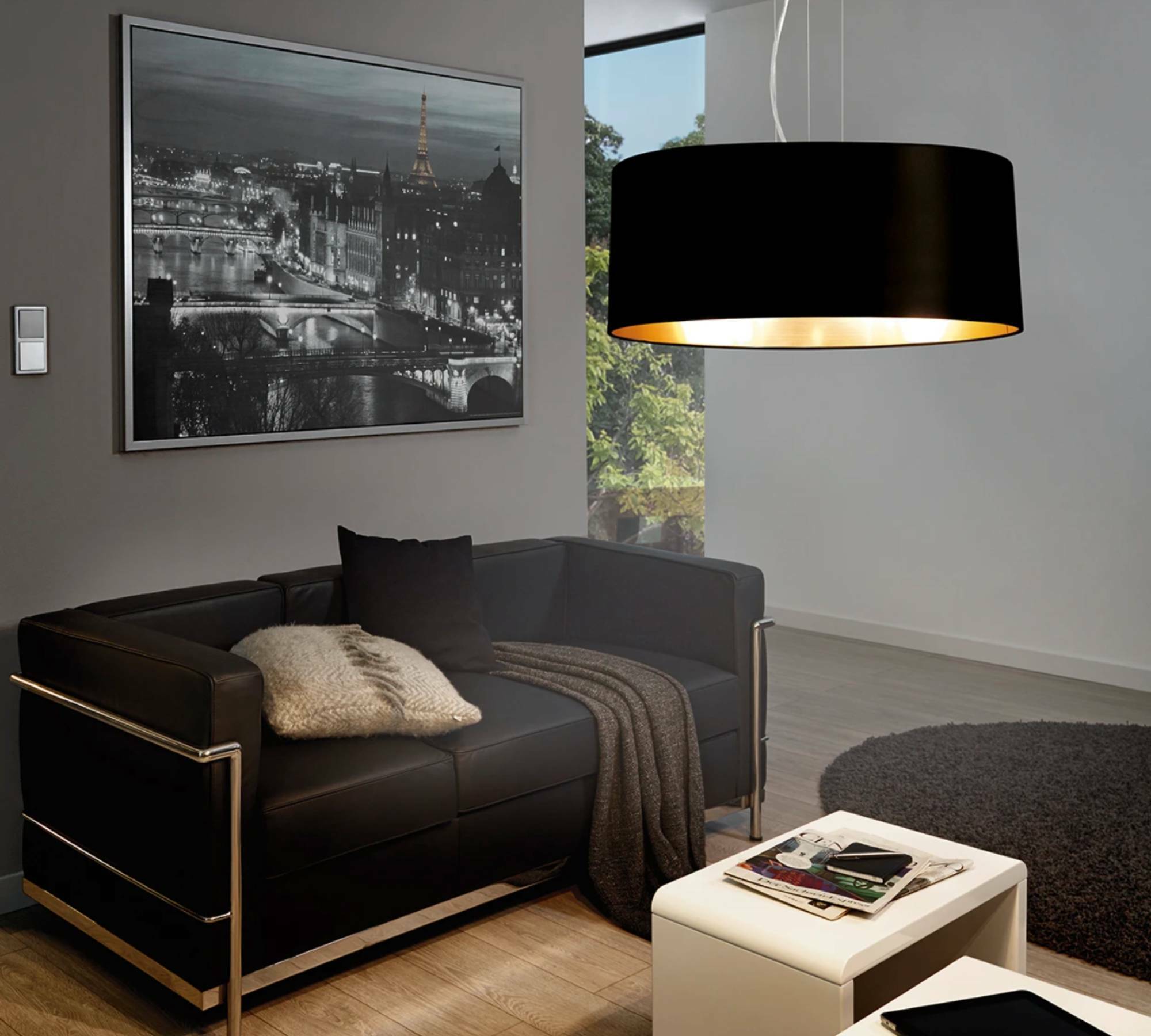 Pendant lamp Web fabric Black Gold 3