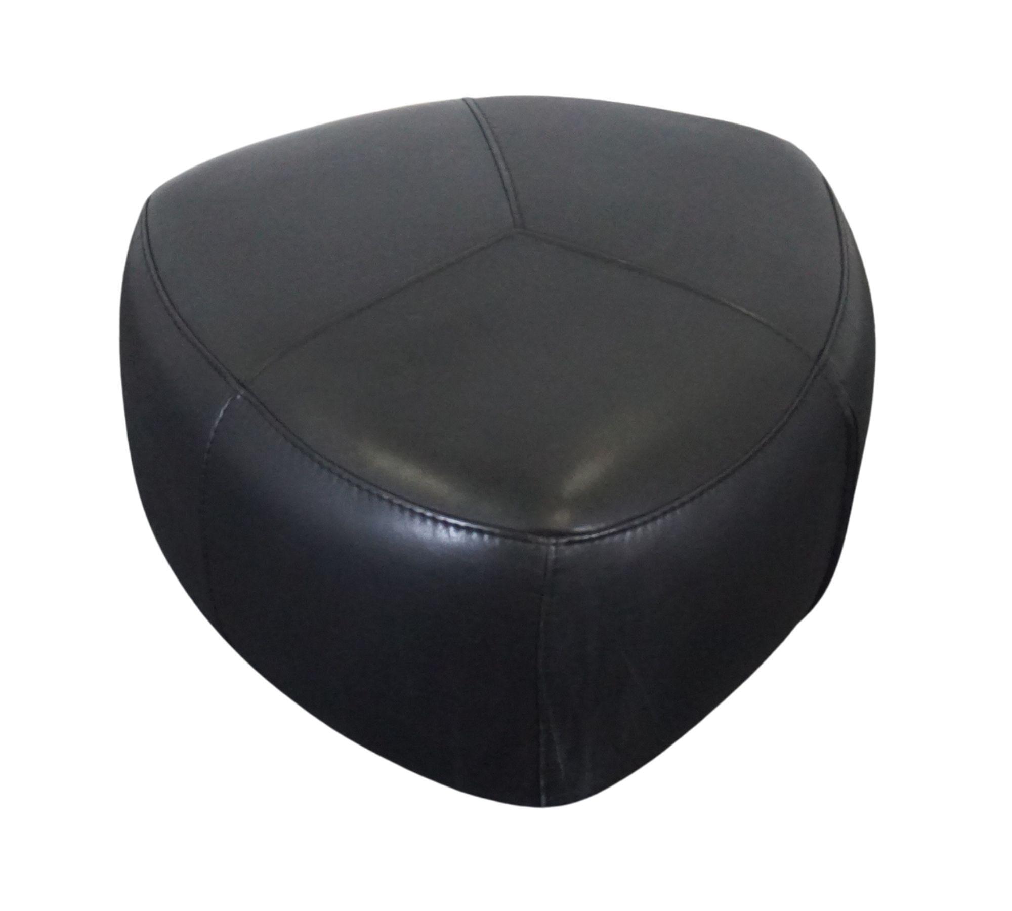 Pouf in pelle Bermuda Sienna Nero 2