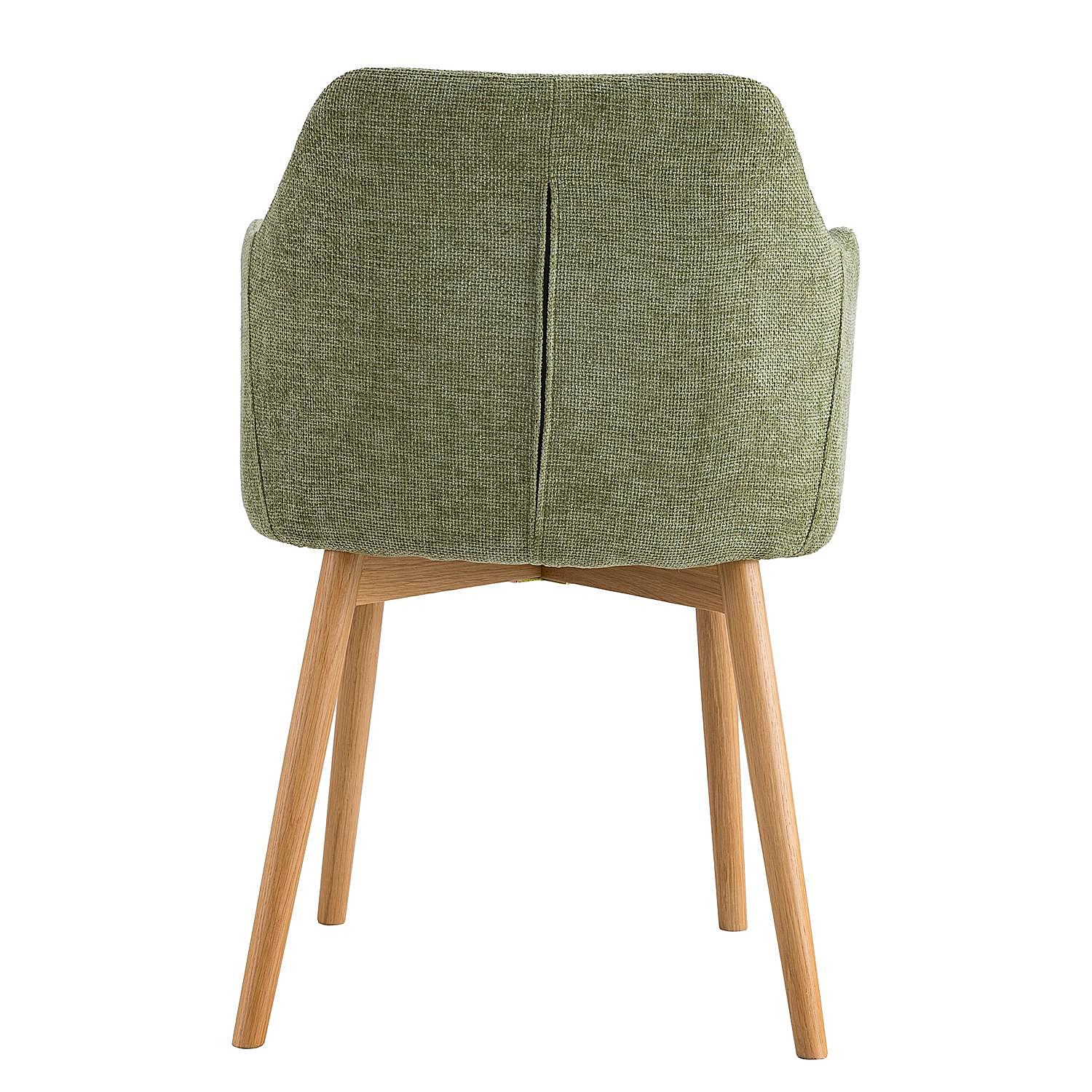 2x Armlehnenstuhl SKAUO Strukturstoff Cella Olivgrün 4
