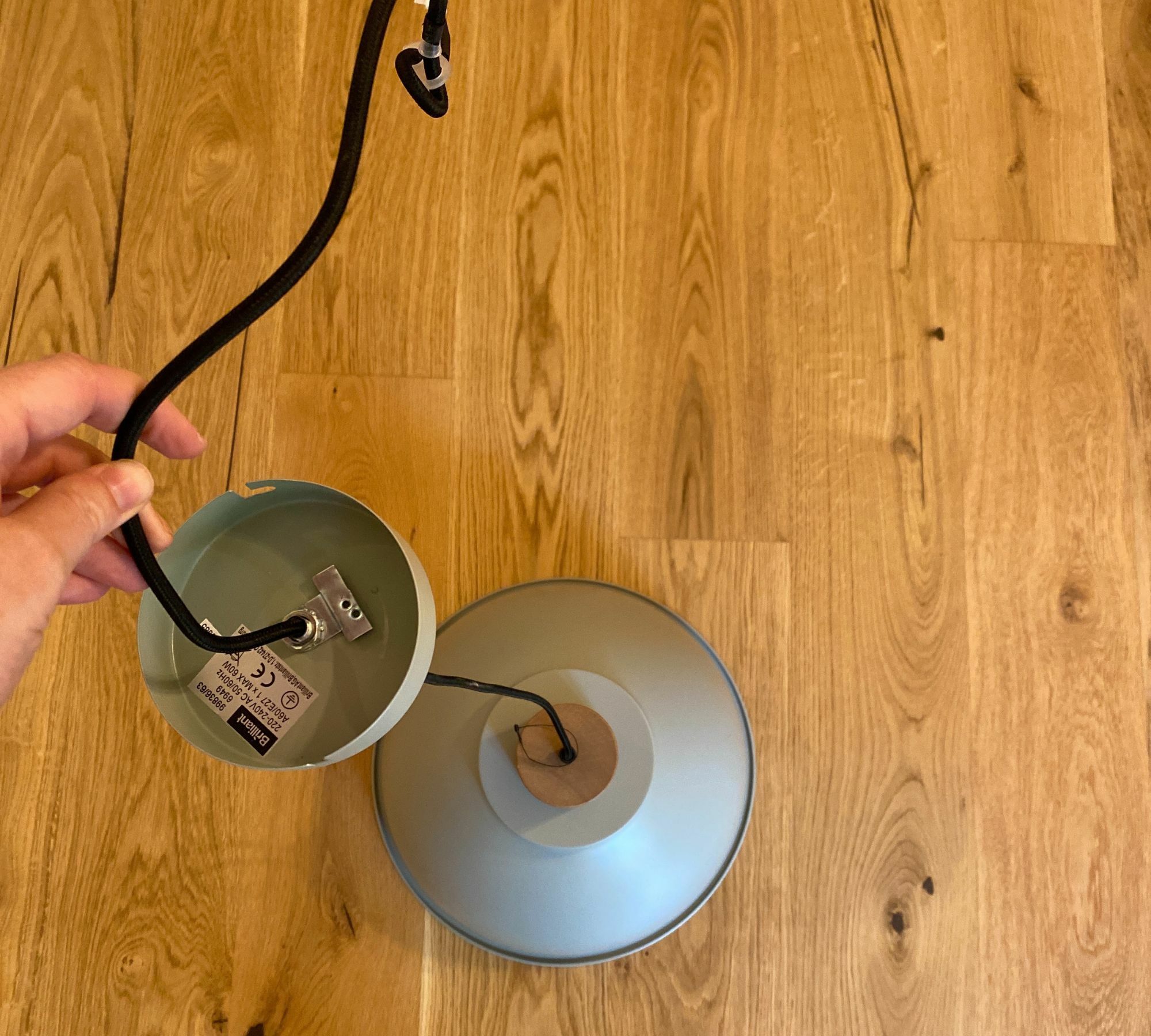 Erena Pendelleuchte Metall Holz Grün 6