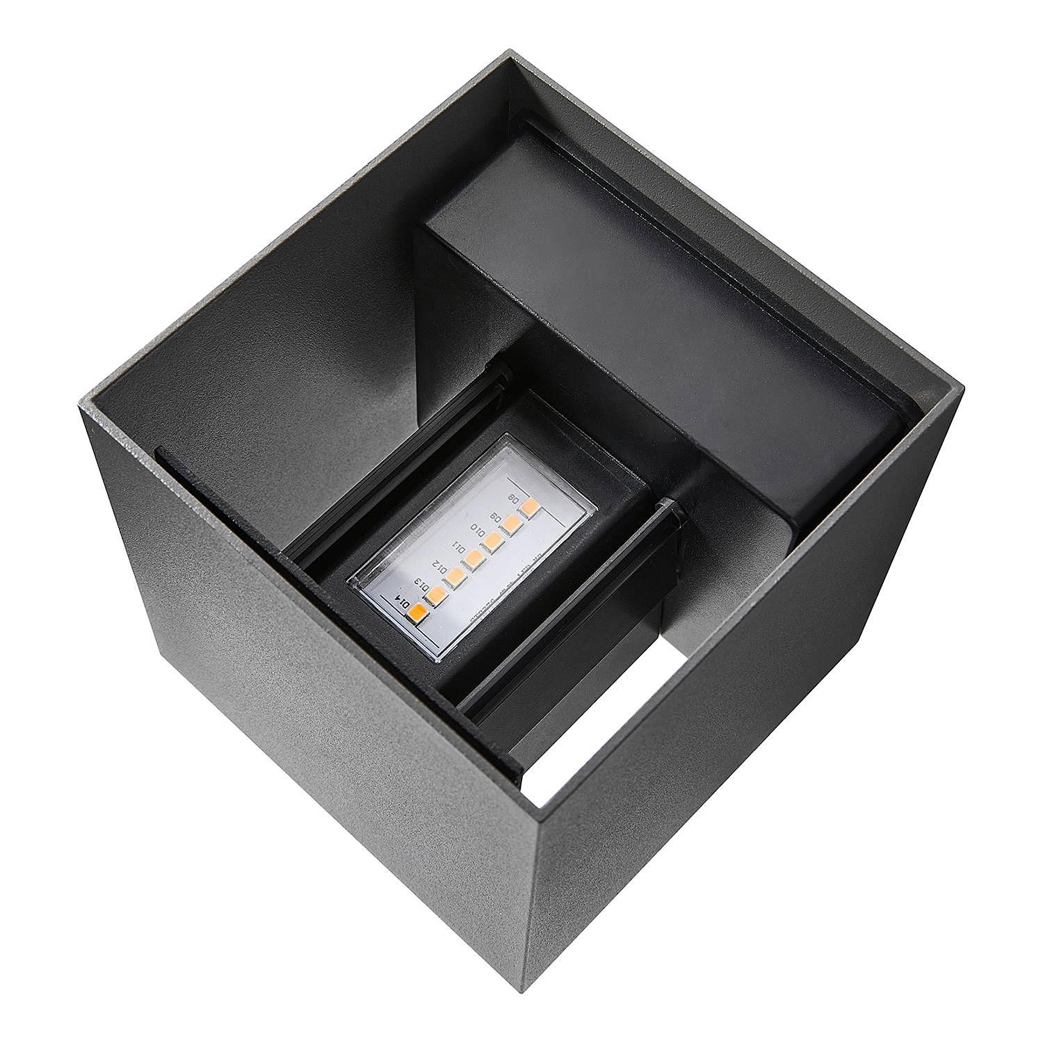 Milda Kubi Wandleuchte Aluminium Grau 4