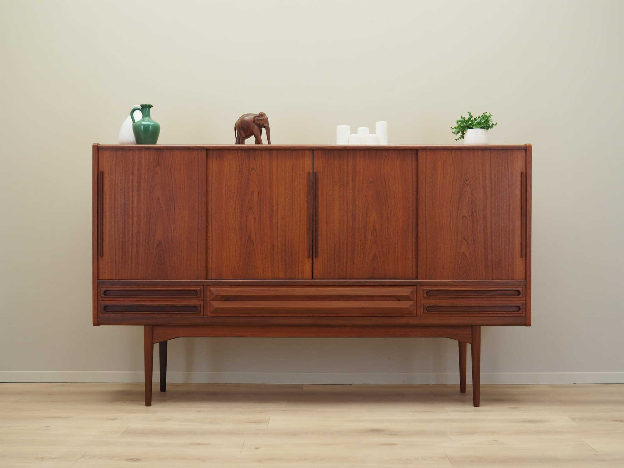 Highboard Holz Braun 1960er Jahre 1