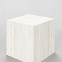 Tavolino a cubo in travertino crema 1