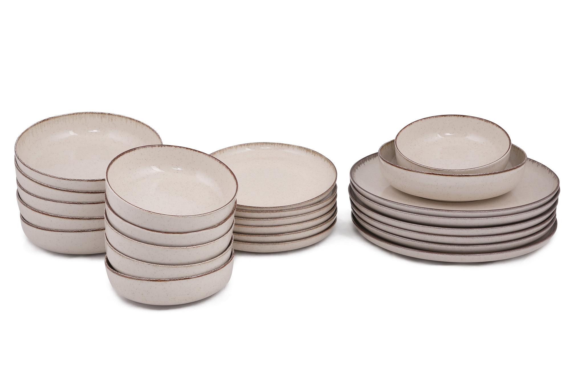 Tableware set 24-piece porcelain cinnamon 5
