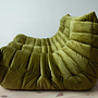 Togo Sofa 2-seater Velvet Olive Green 2