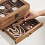 Watch Box Tosside Paulownia Velvet Brown 4
