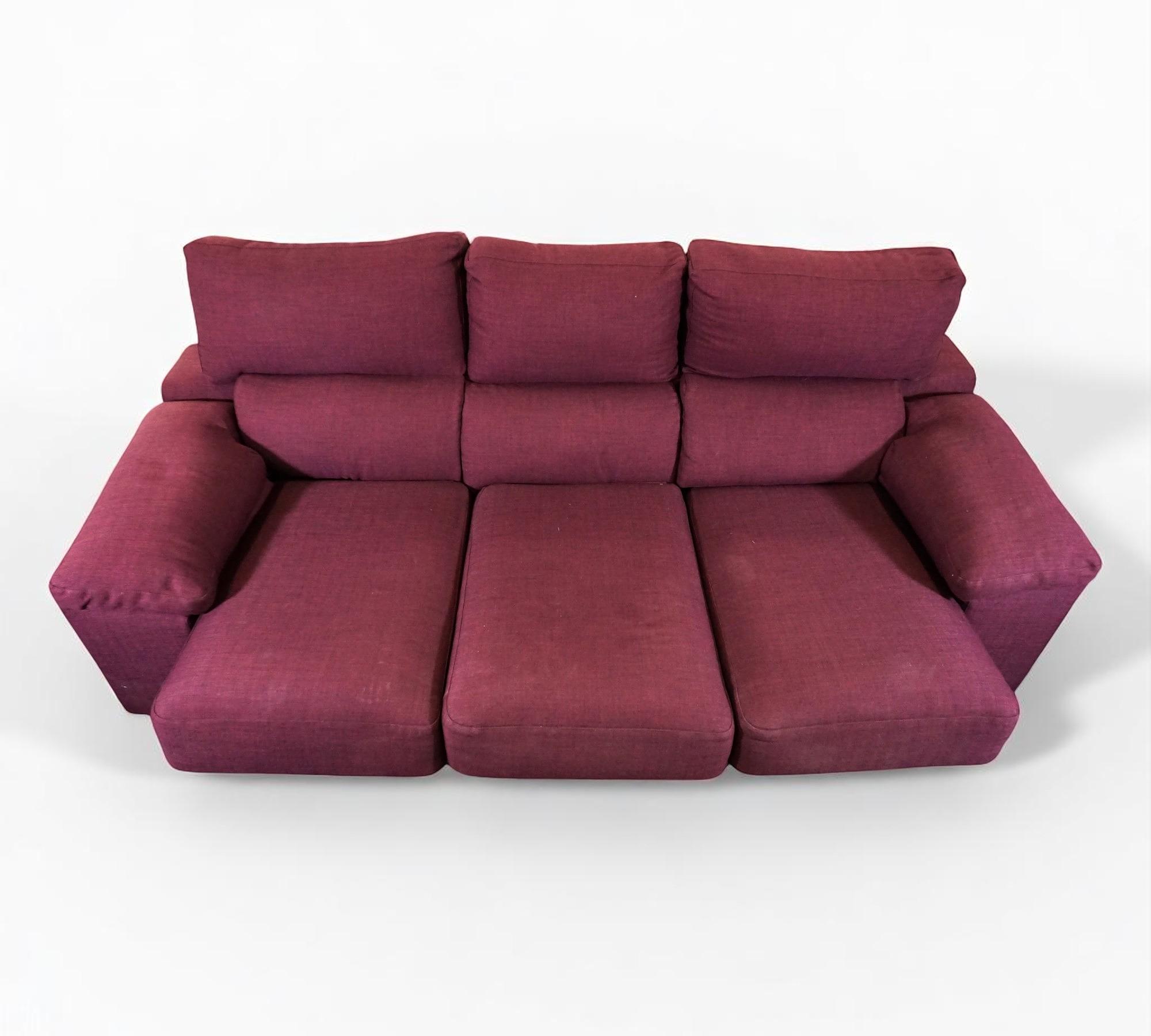 Schlafsofa 3-Sitzer inkl. 2 Hocker Weinrot 7