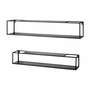 2x Wall Shelf Metal Black 0