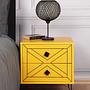 Luna bedside table wood veneer yellow 2