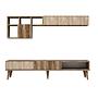 Milan lowboard with wall shelf walnut brown 5