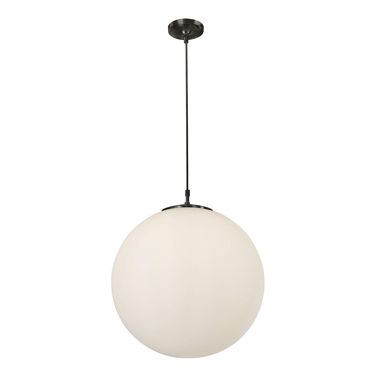 Atom Pendelleuchte Opalglas Stahl 1