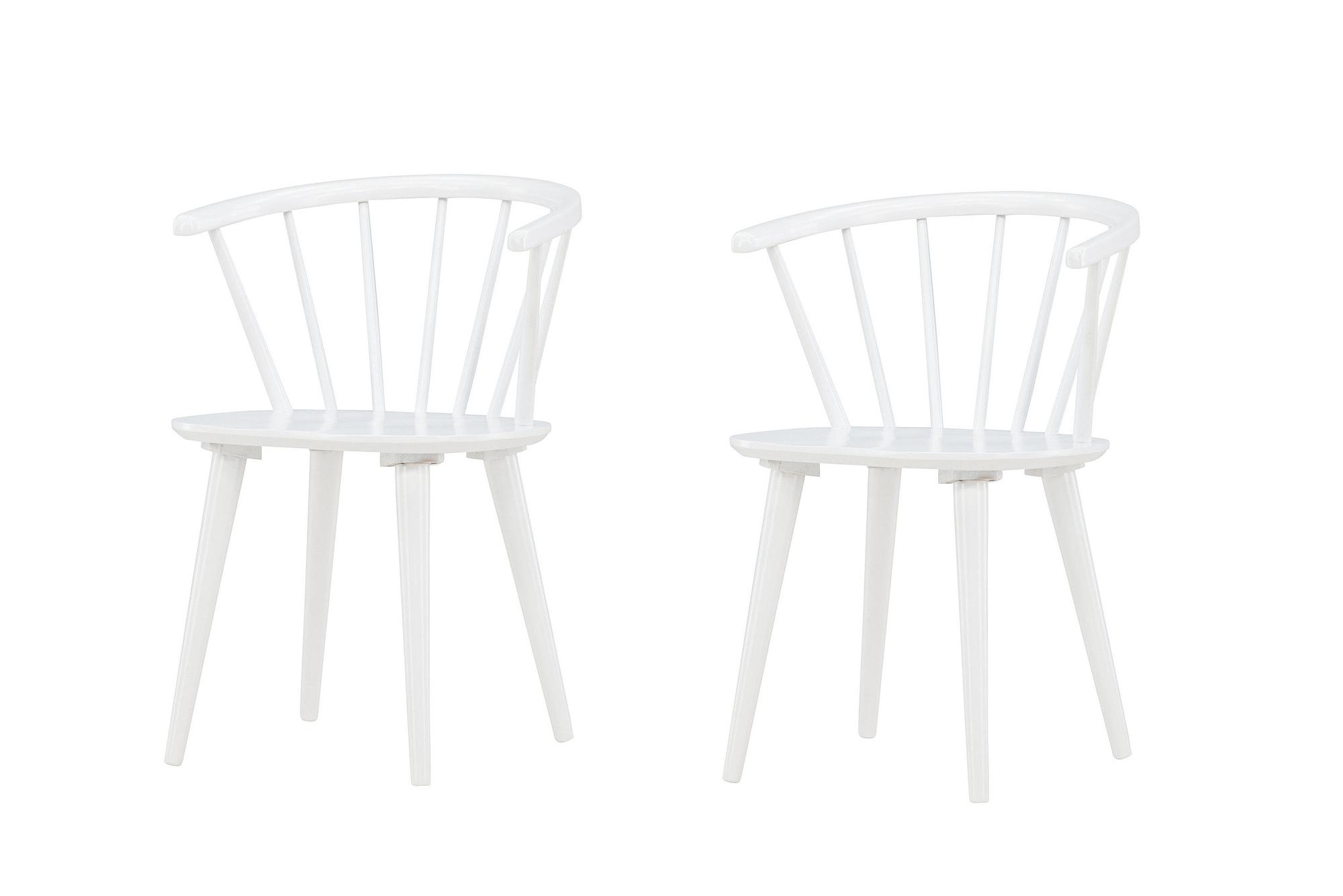 2x Bobby Esszimmerstuhl Kautschukbaum Weiß 0