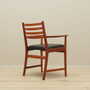 Vintage armchair Teak wood Leather Brown 1970s 7