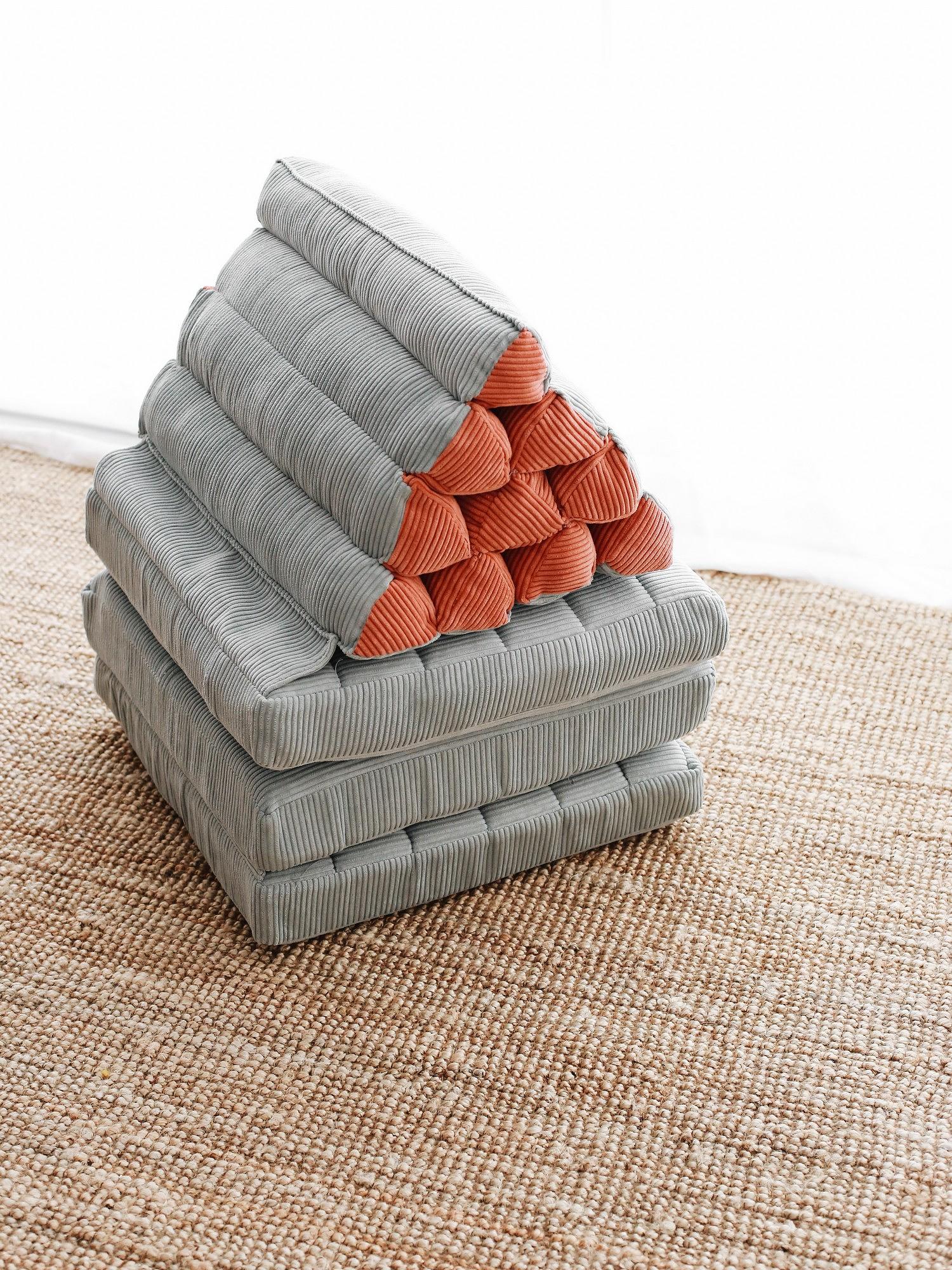 Keyf Katlanan Kissen Samt Blau 2