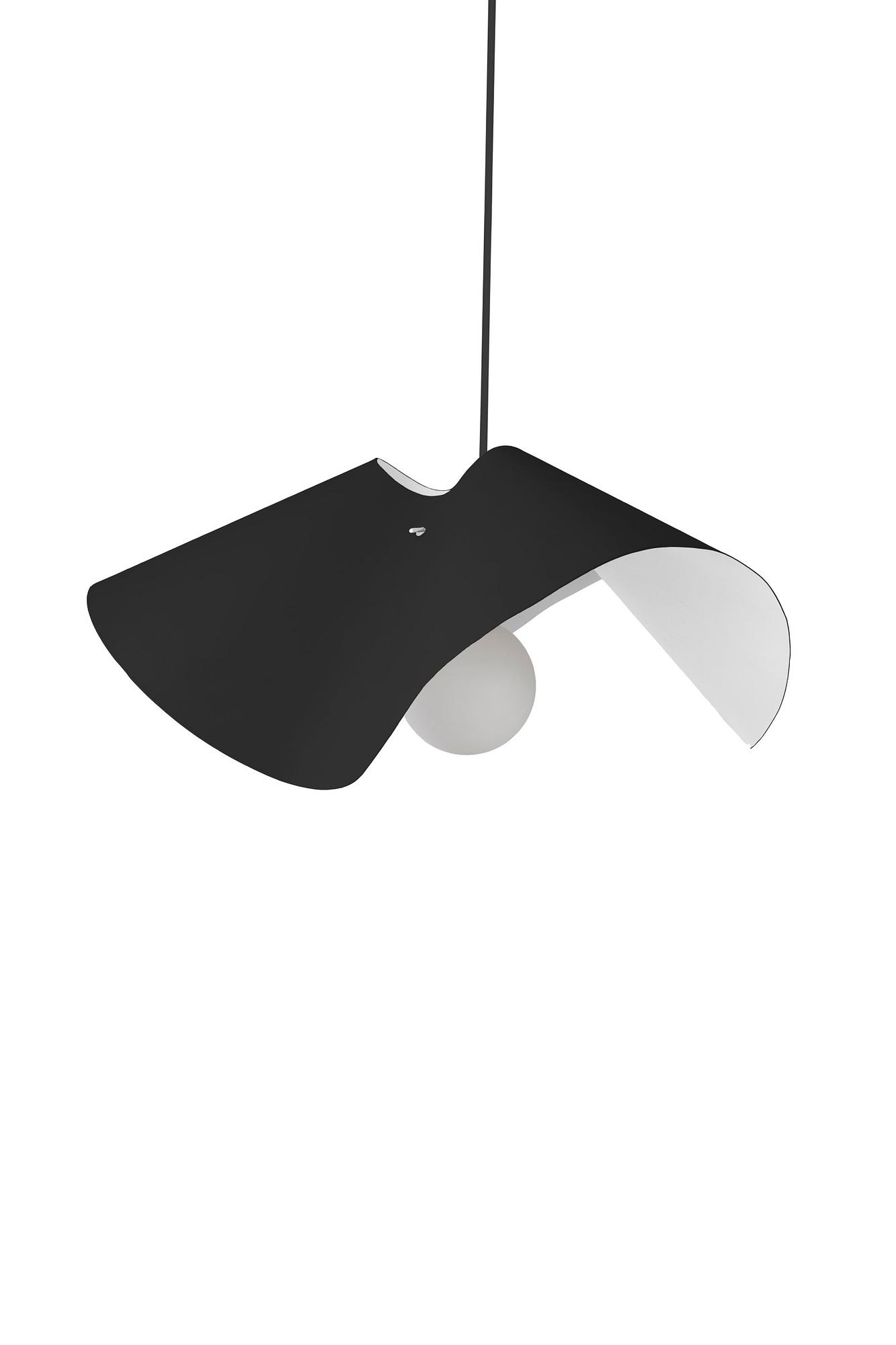 Ruffle Pendant Lamp Black Ø 50cm 2