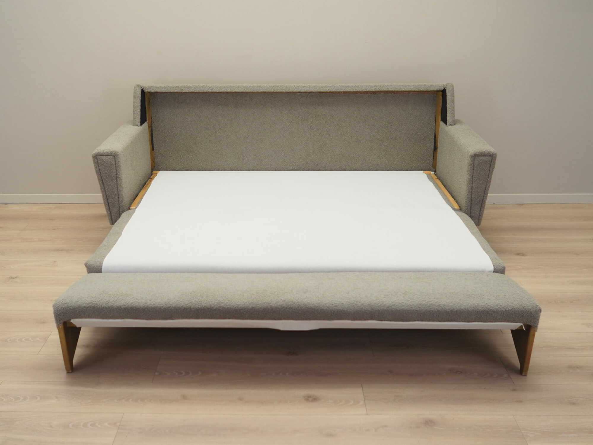 Schlafsofa Teakholz Textil Grau 1960er Jahre 9