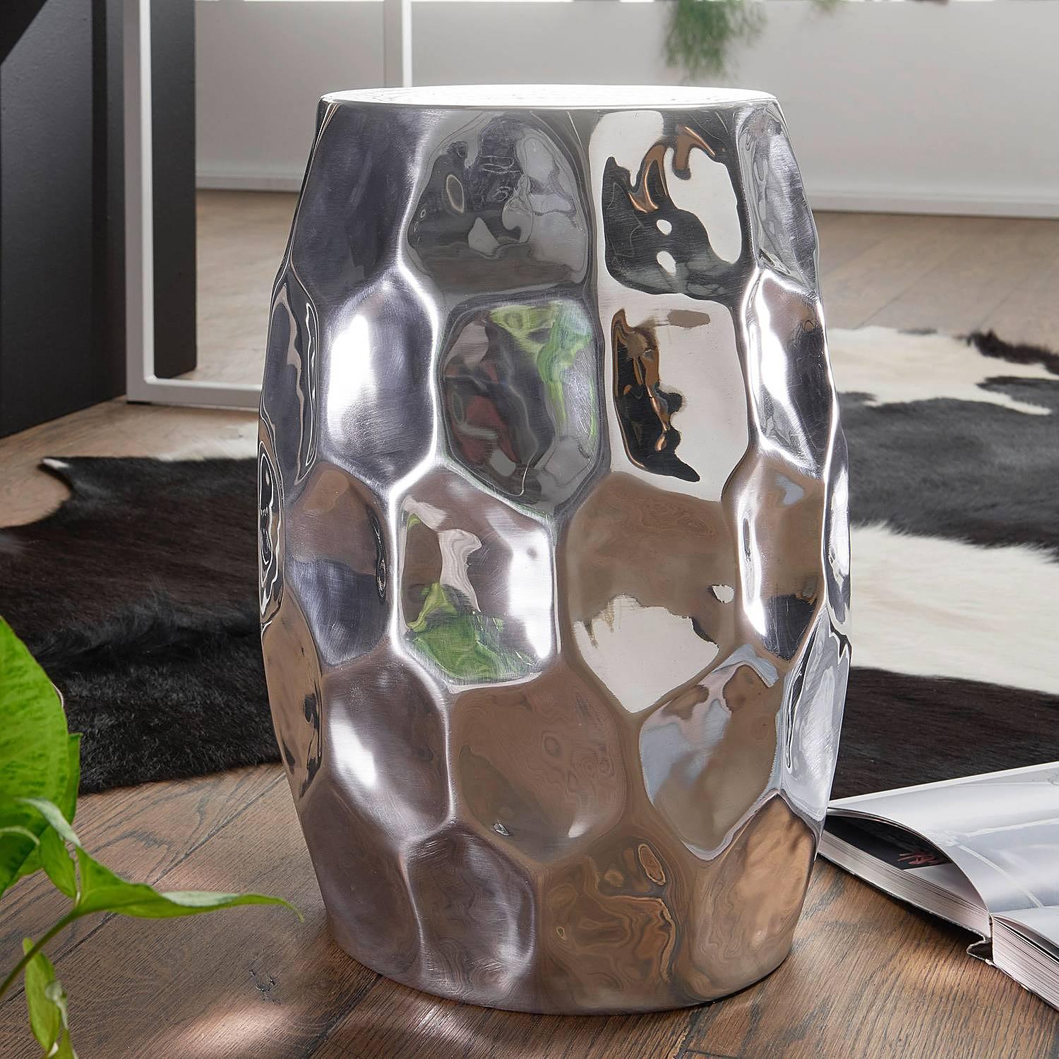 Valdez Side Table Aluminum Silver 30cm 1