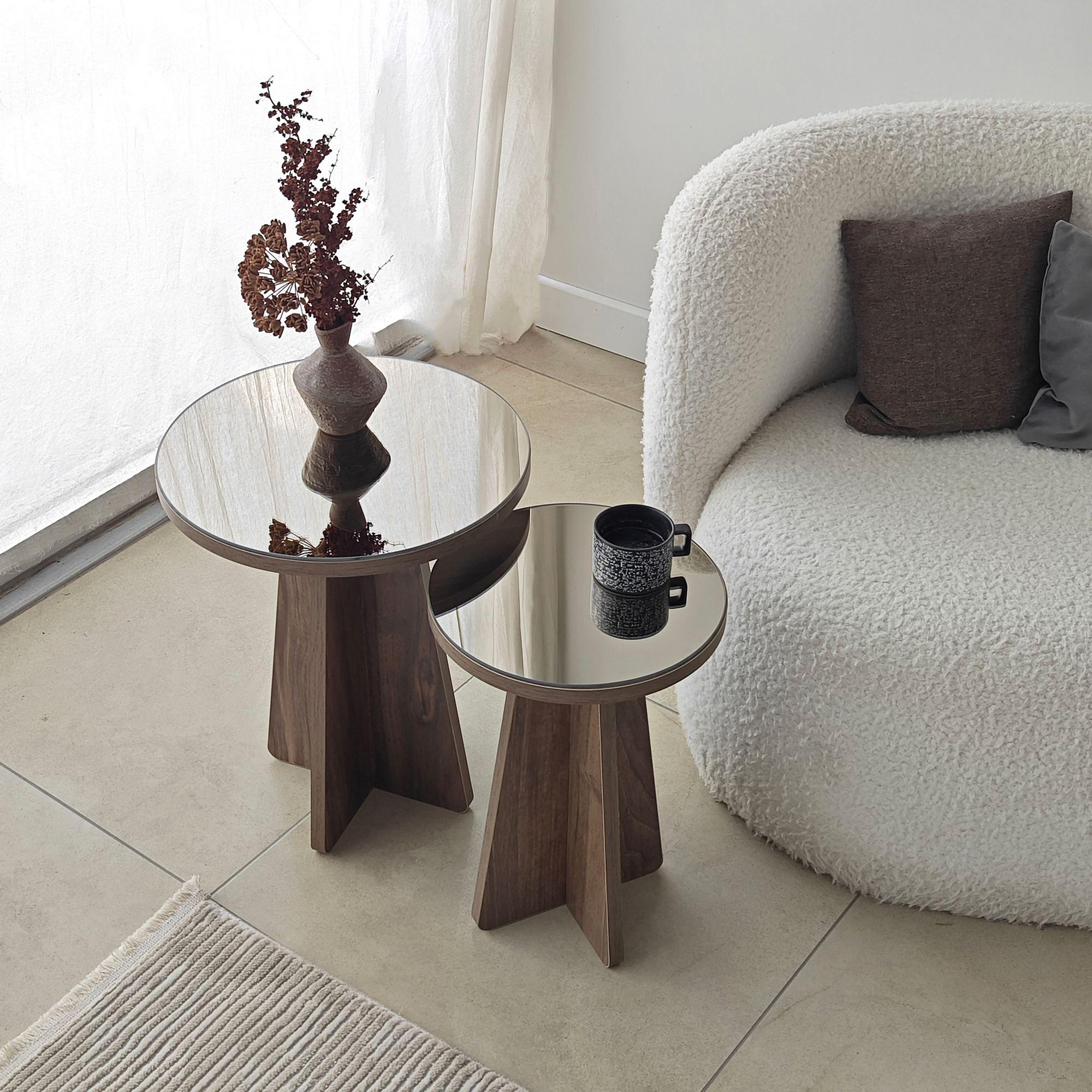 Luna 2 Side table Set of 2 Walnut 5