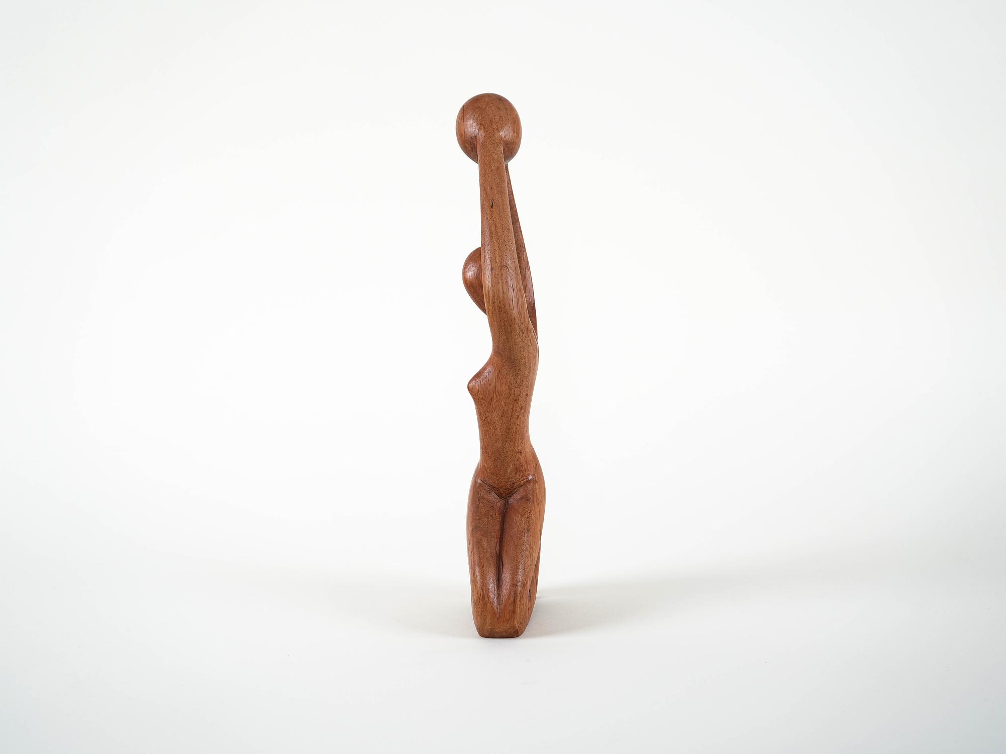 Sculpture Woman Teak 1970s 6