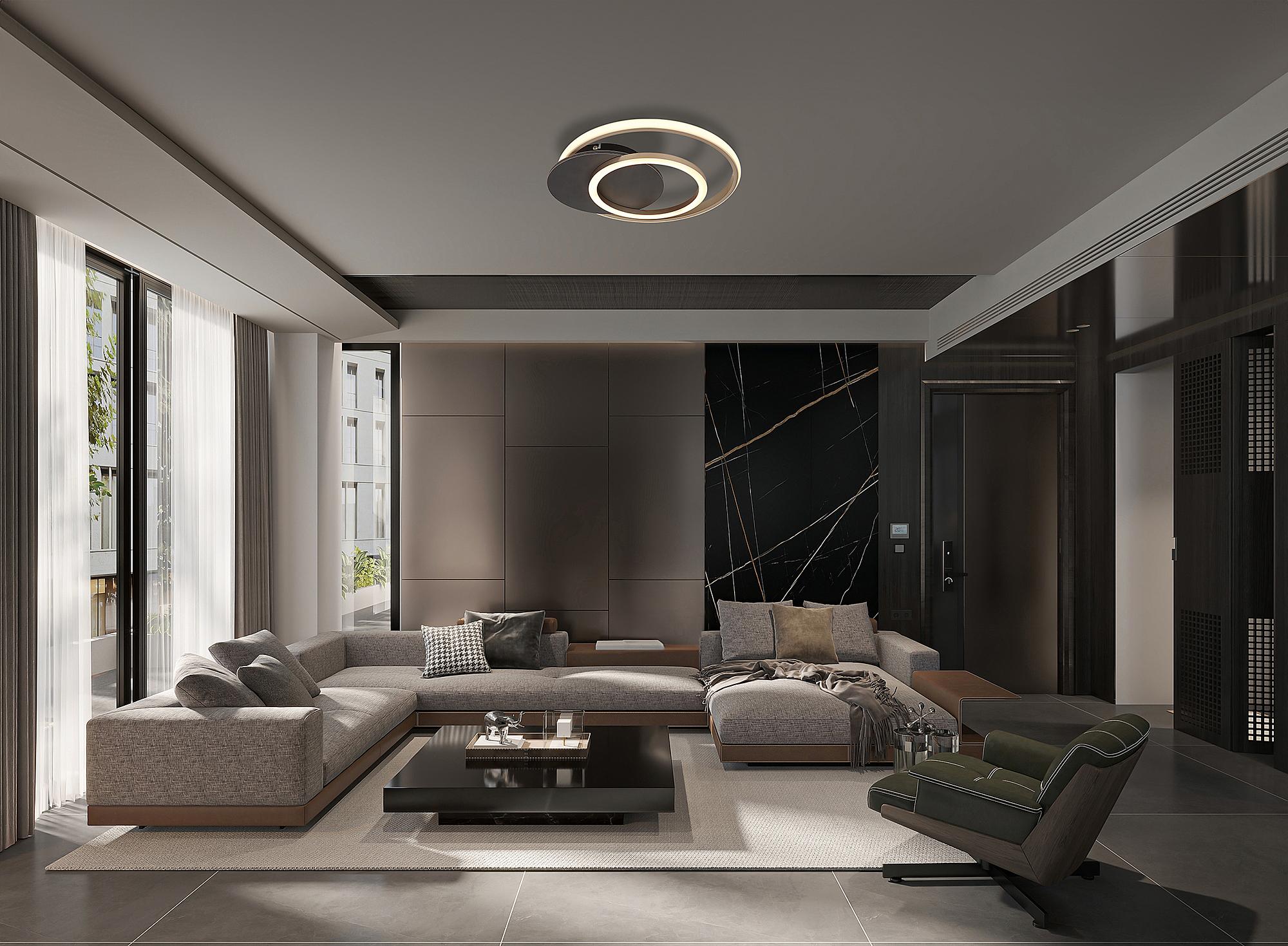 LED Ceiling Light Julio 1-Light Acrylic Glass Grey 2