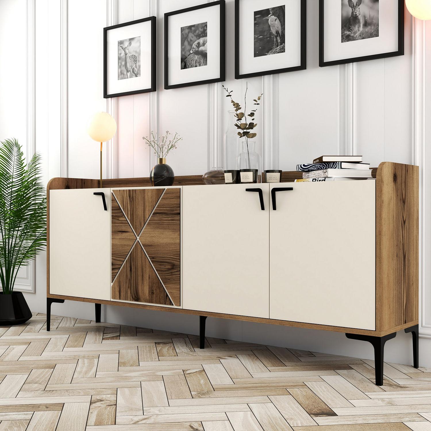 Venice Sideboard Walnut Brown Cream 1