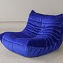 Togo armchair velvet cobalt blue 0