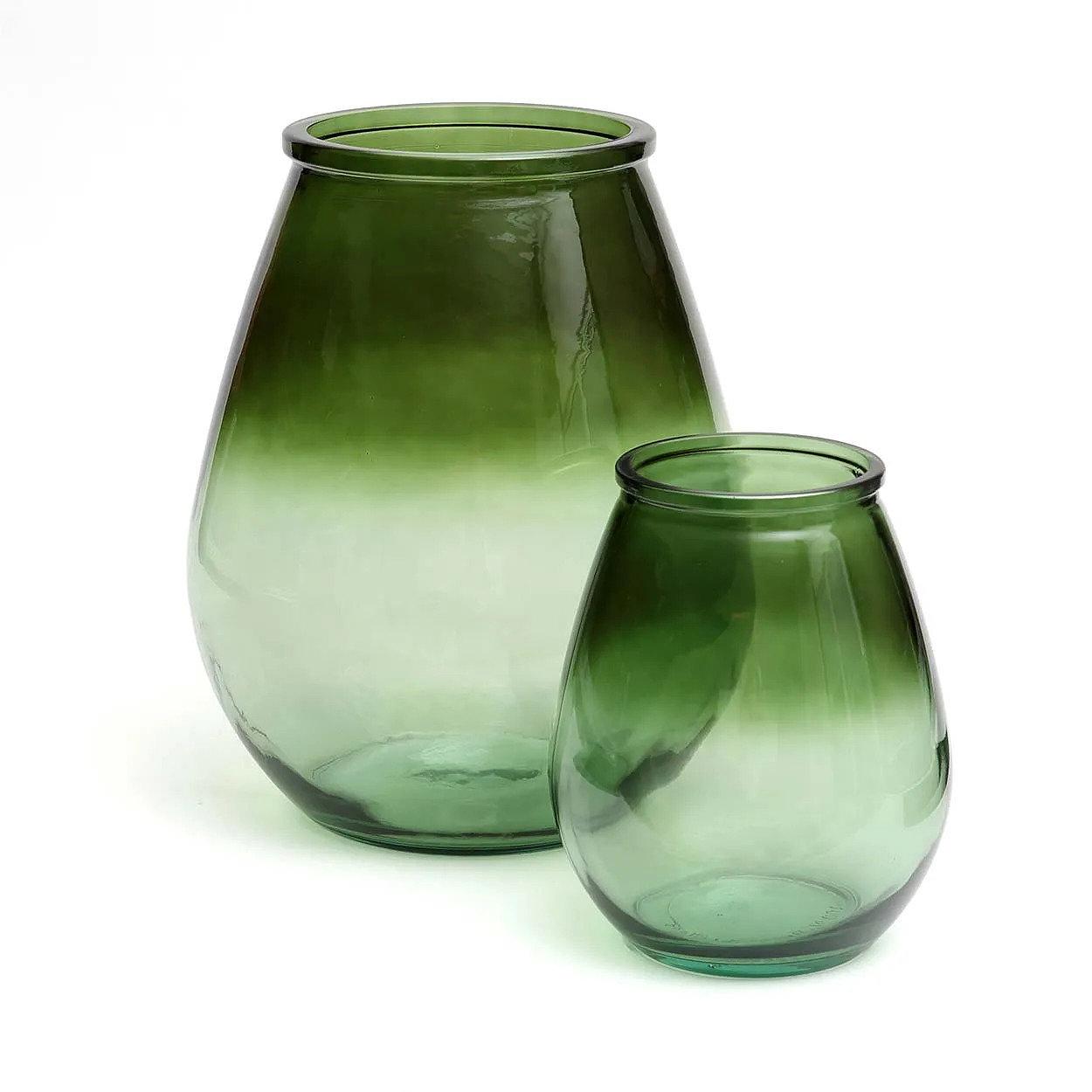 Qiezi Vase Glas Grün 5