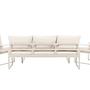 4x Catania Loungeset Stahl Glas Creme 6