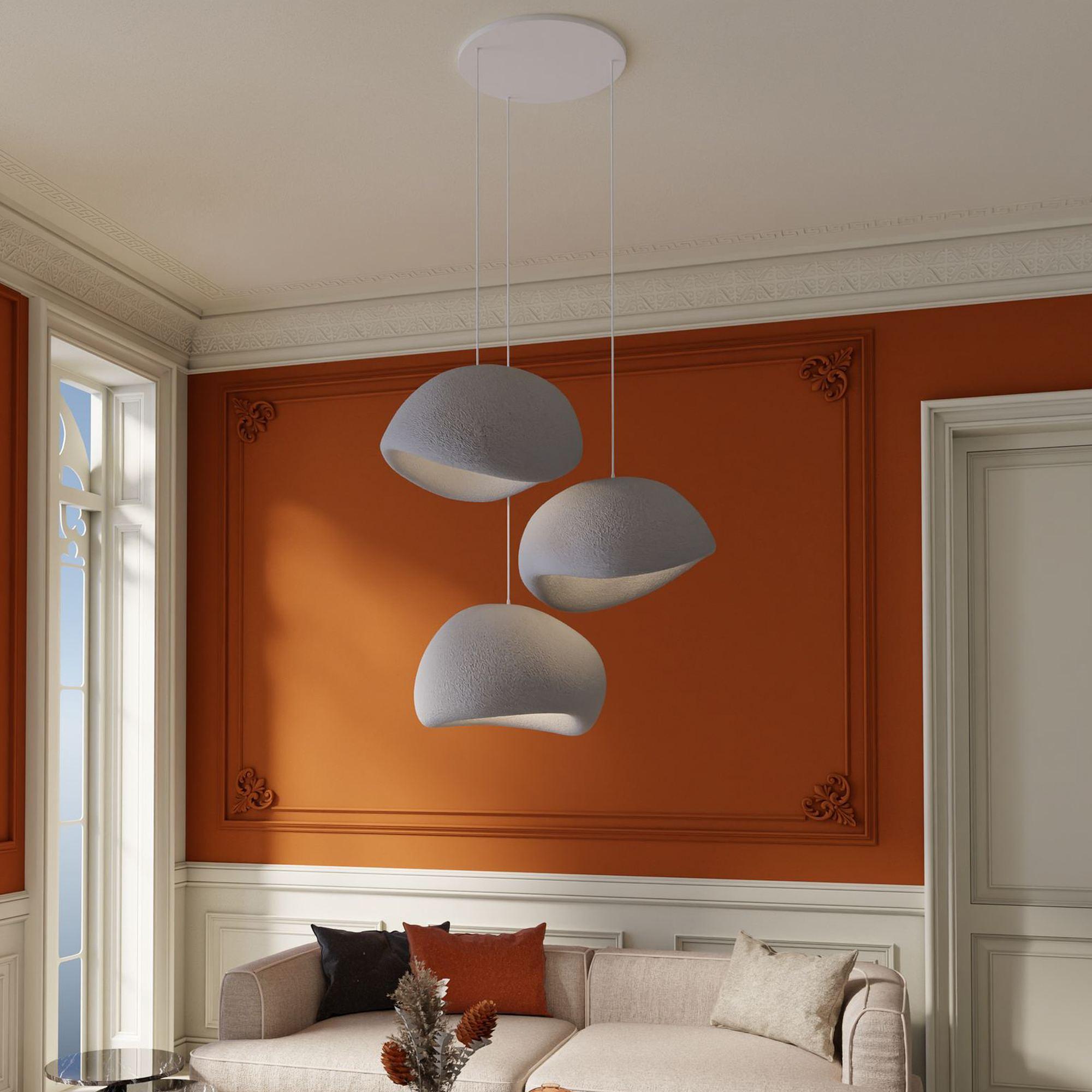 3-Flammig Wabi Sabi Sandhollows Pendelleuchte Beton Grau 0