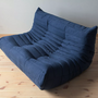 Togo Sofa 2-seater Textile Navy Blue 2